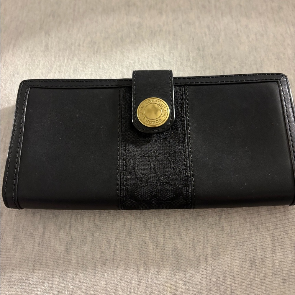 Black coach Leather Women's Wallet